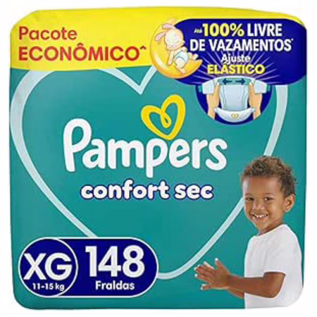 Fralda Pampers Confort Sec XG com 148 Unidades