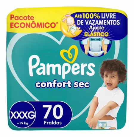 Fralda Pampers Confort Sec XXXG com 70 Unidades