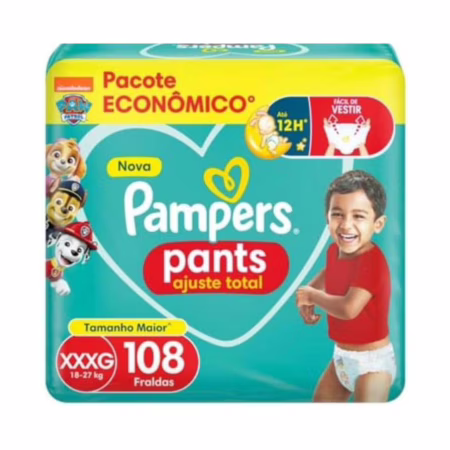 Fralda Pampers Pants Ajuste Total XXXG 108 Unidades