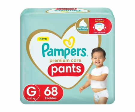 Fralda Pampers Pants Premium Care G 68 unidades