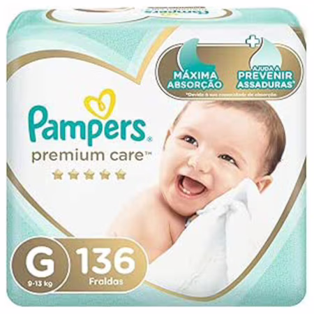 Fralda Pampers Premium Care G 136 unidades