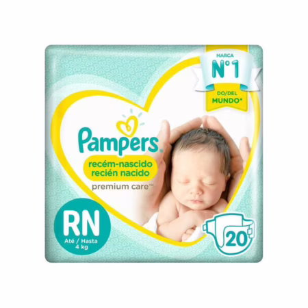 Fralda Pampers Premium Care RN Até 4kg 20 Unidades