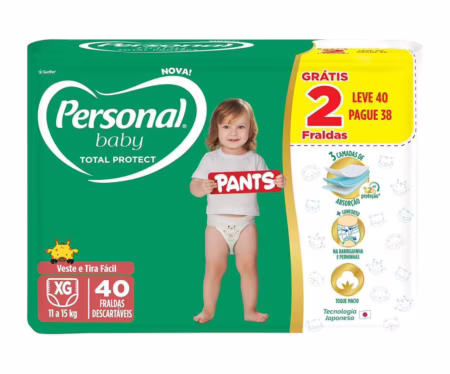 Fralda Personal Baby Pants Total Protect XG 40 unidades