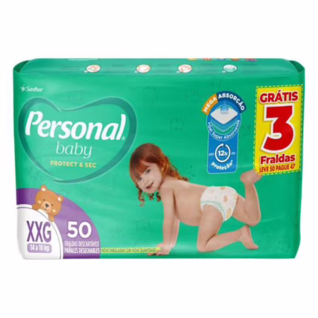 Fralda Personal Baby Protect & Sec XXG 50 Unidades