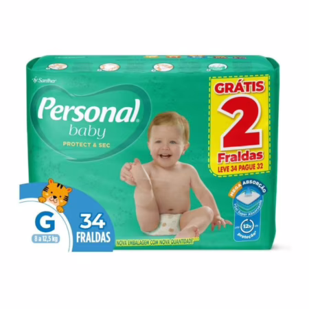 Fralda Personal Baby Protect&Sec G 34 Unids.