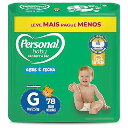 Fralda Personal Baby Protect&Sec G com 78 unidades