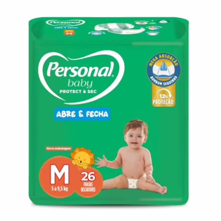 ➡️ Fralda Personal Baby Protect&Sec M com 26 Unidades