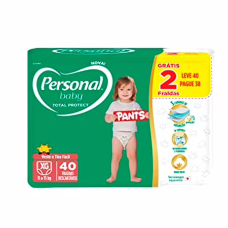 Fralda Personal Baby Total Protect Pants XG 40 Un