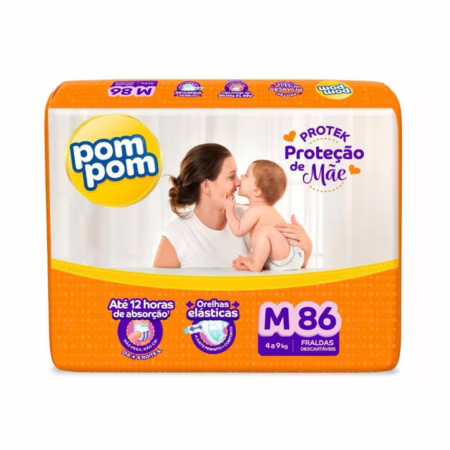Fralda Pom Pom Protek M 86 Unidades