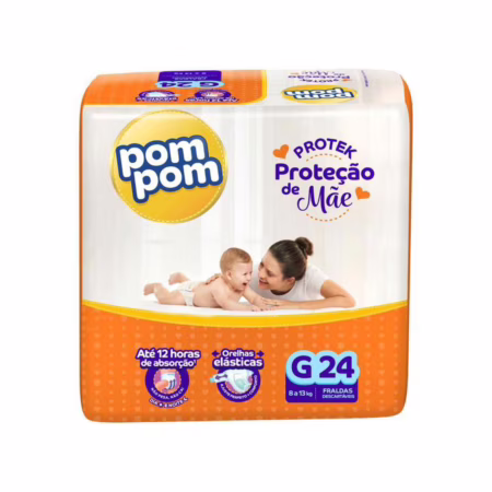 Fralda Pom Pom Protek Proteção de Mãe Jumbo