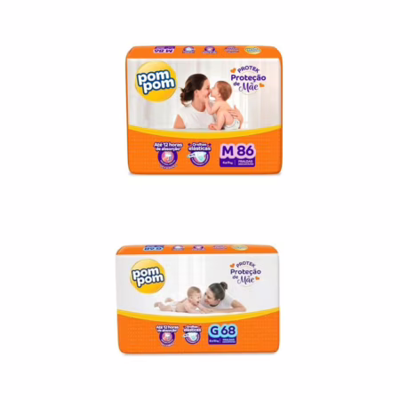 Fralda Pom Pom Protek Proteção de Mãe - M e G