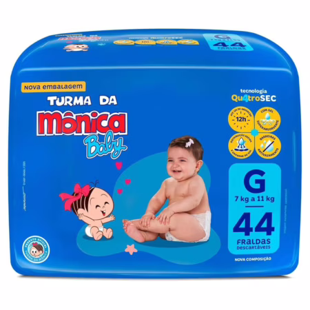 Fralda Turma da Mônica Baby G 44 unidades