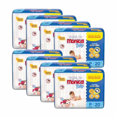 Fralda Turma da Monica Baby Jumbinho P 160 Un