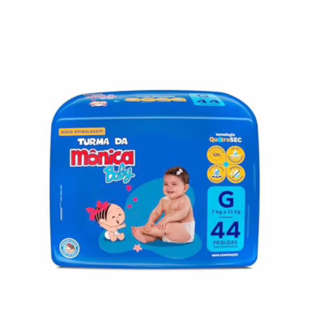 Fralda Turma da Mônica Baby Mega G 44 Unidades