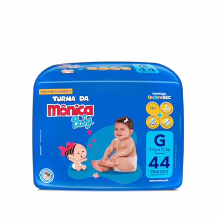 Fralda Turma da Mônica Baby Mega G com 44 tiras