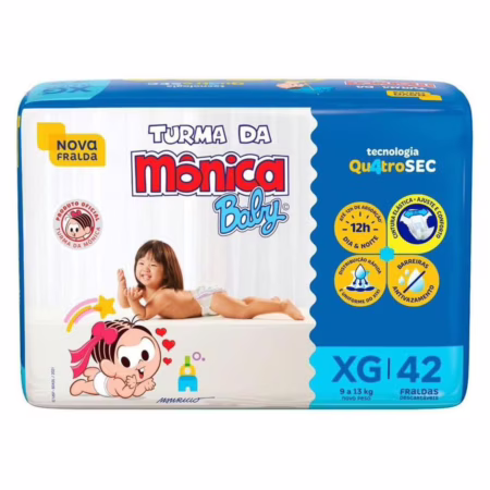 Fralda Turma da Mônica Baby Mega XG 42 Unidades • A