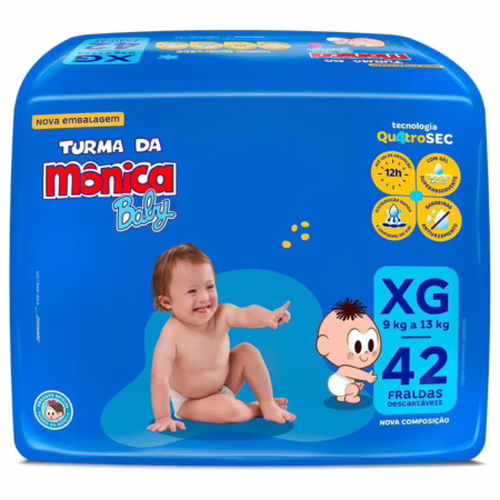 Fralda Turma da Mônica Baby XG com 42 Unidades