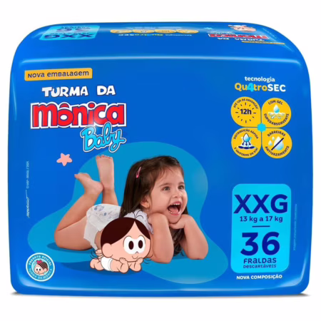 Fralda Turma da Mônica Baby XXG 36 unidades