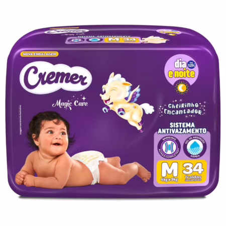 Fraldas Cremer Magic Care M com 34 Unidades