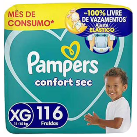 Fraldas Pampers Confort Sec XG 116 Un