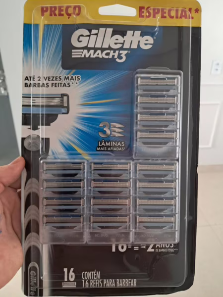 Gillette Mach3 - Refil Para Barbear, 16 Unidades