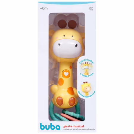 💎 Girafa Musical Com Luz e Som Mordedor  Baby Girafinha Brinquedo Bebê Infantil