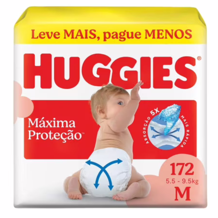 Huggies Fralda Descartável Máxima Proteção M - 172