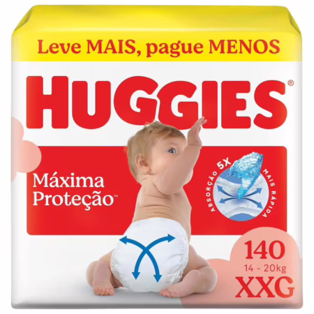 Huggies Supreme Care Fralda Descartável, XXG, 140 Unidades