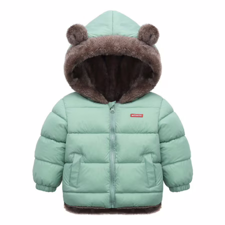 Jaquetas De Inverno Com Capuz Quente 1-6 Anos De Idade Roupas De Algodão De Lã De Cordeiro Para Crianças