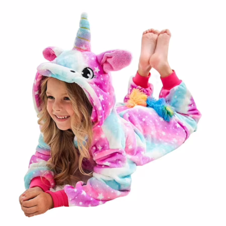 Kigurumi Pelúcia com Zíper Unicórnio (Tam. 3 ao 12)