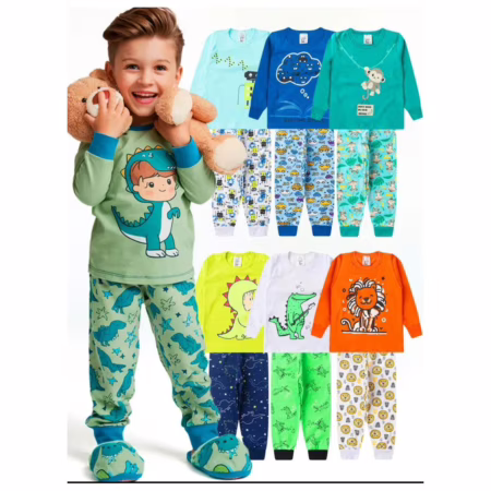Kit 3 Conjuntos Pijama (Tam. 1 ao 8)