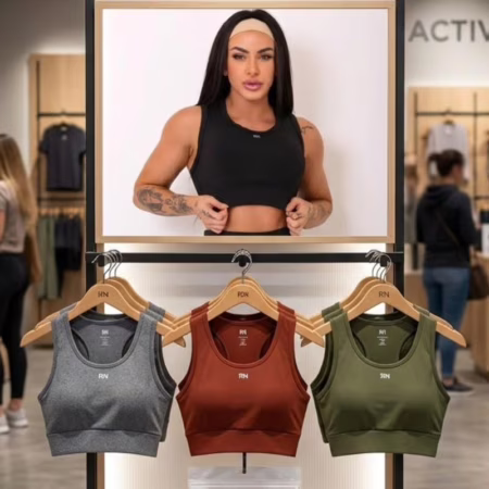 💛 Kit 3 Tops Esportivos Alta Sustentação Fitness Koenig