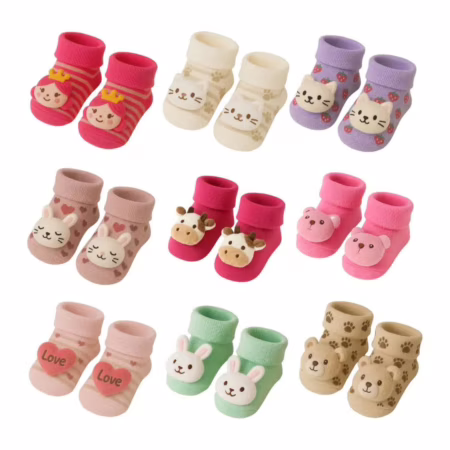 Kit 4 pares meia 3D (Tam. 12 a 24M)