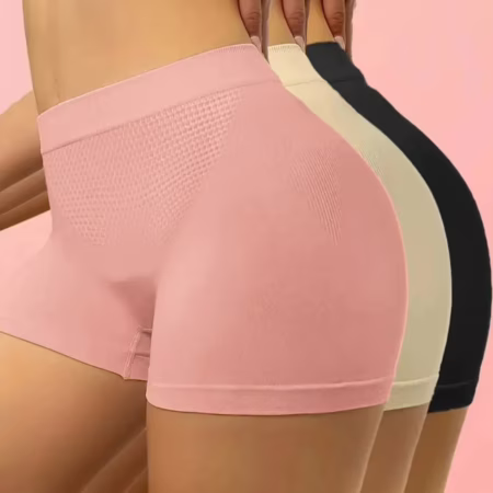 Kit 5 Calcinha Box em Microfibra Cueca feminina– Shortinho Confortável, Respirável e com Cintura Média para Uso Diario