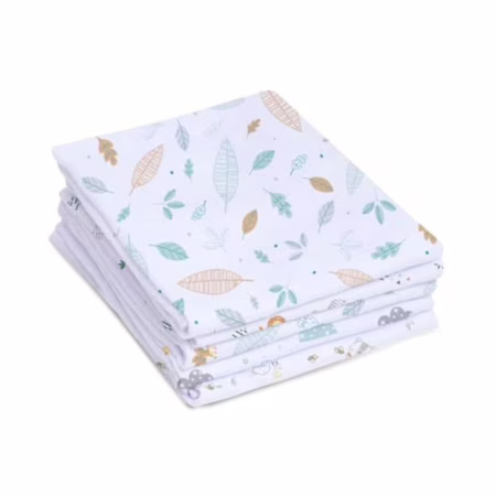 Kit 5 Fraldas Papi 100% Algodão 60x60cm Estampadas Feminino