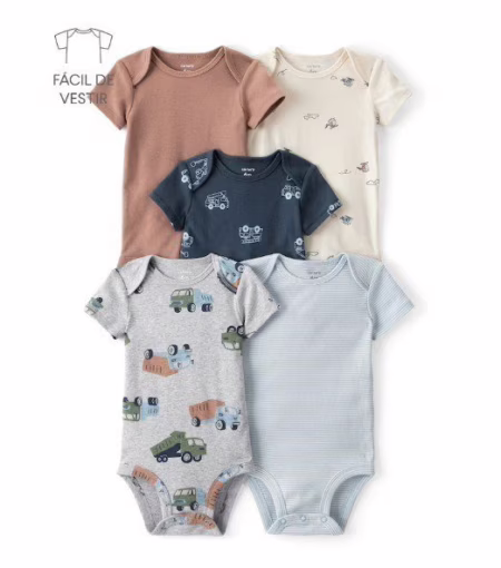 Kit Body Bebê 5 Peças Caminhão Multicor Carter's