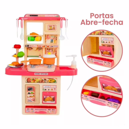 Kit Cozinha De Brinquedo Completa Infantil Sai Água E Som