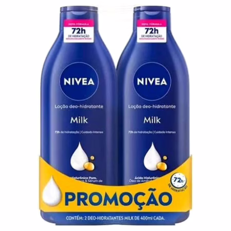 Kit Nivea 2 Hidratante Milk Pele Seca e Extraseca - 400ml