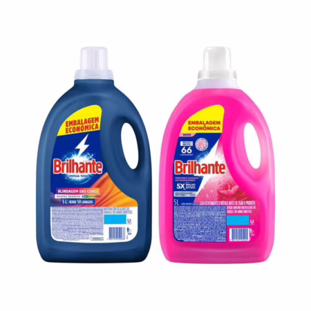 Kit Sabão Líquido Brilhante Perfume e Cuidado - Extraordinário 5L + Sabão Líquido Limpeza Total 5L