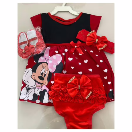 Kit Vestido 4 Peças de bebê