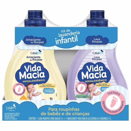 Kit Vida Macia (Lava Roupas e Amaciante - Glicerina e Camomila) 2 x 1L