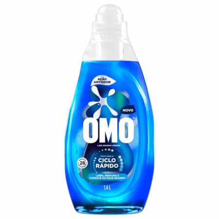 Lava-Roupas Líquido Omo Ciclo Rápido Ação Antiodor Frasco 1,4l