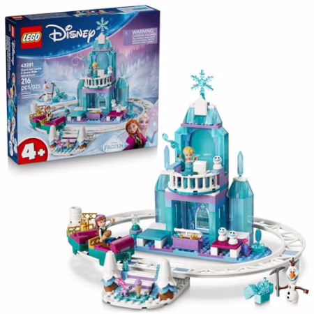 😍 LEGO Disney Frozen: Castelo de Gelo da Elsa e Aventura de Passeio de Neve 43281