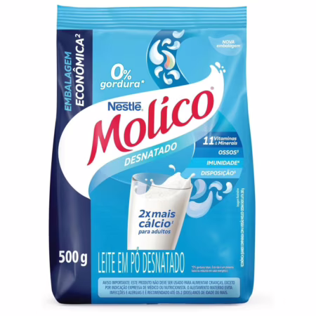 Leite Em Pó Desnatado Molico Total Cálcio 500g