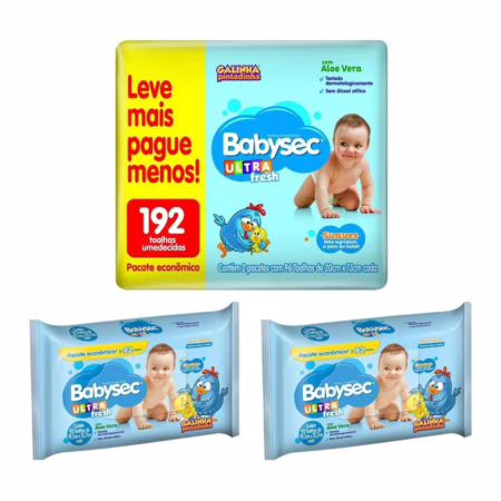 Lenço Umedecido Babysec 192 unidades