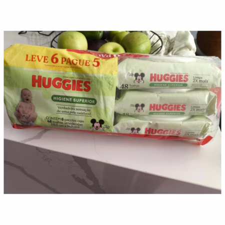 Lenços Huggies Higiene Superior Limpam 2x Mais 6 x 48 Un