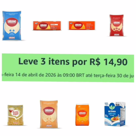 Leve 3 itens por R$ 14,90