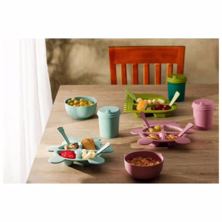 LYOR - Bowl de Bambu e PP Baby Bear Rosa 13,5cm x 13,5cm x 6,5cm