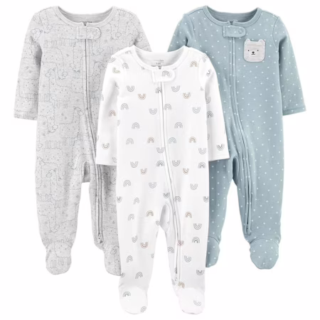 Macacão de dormir para bebês Pacote com 3 neutros para dormir e brincar Simple Joys by Carter'sbebê-unissex