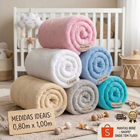 Manta Cobertor Bebe Infantil Microfibra Antialérgico - Várias Cores